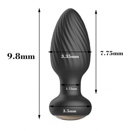 Plug anal de entrenamiento con rotación 360° y control remoto