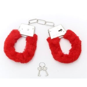 ESPOSAS METAL CON PELUCHE ROJAS Esposas de metal con peluche y llaves ROJAS