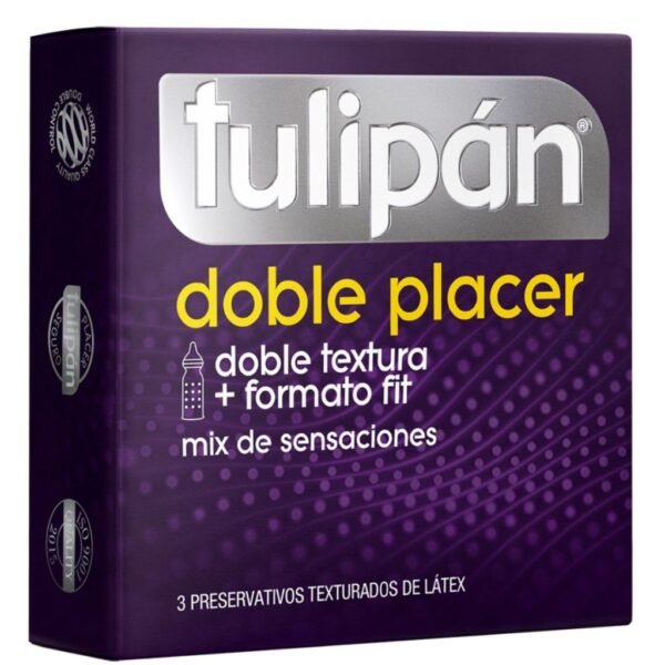 preservativos tulipan DOBLE placer x3