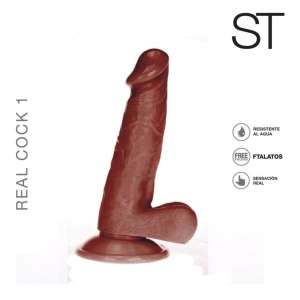 DILDO MARRON REAL COCK 18X3,8CM con sopapa