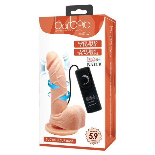 VIBRADOR ROTADOR 16X3,5CM beige con control