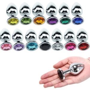 PLUGS ANAL METAL TALLE S ECO joya ROSA o FUCSIA