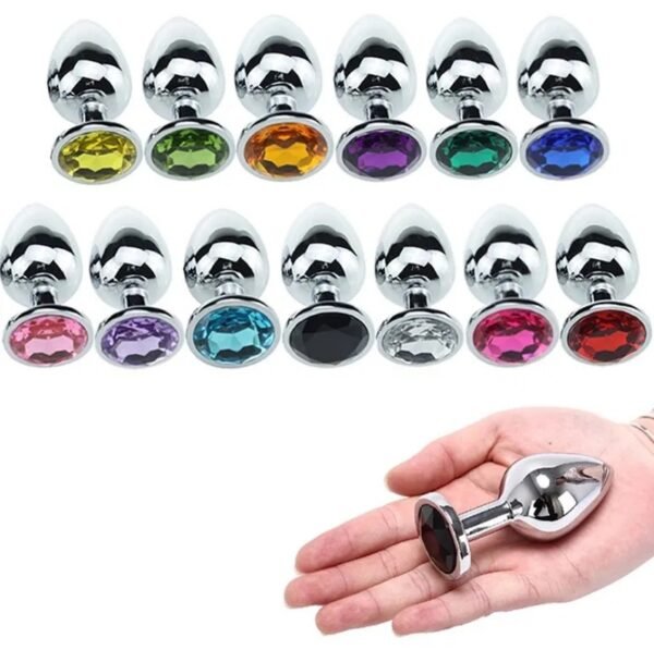 PLUGS ANAL METAL TALLE S ECO joya ROSA o FUCSIA