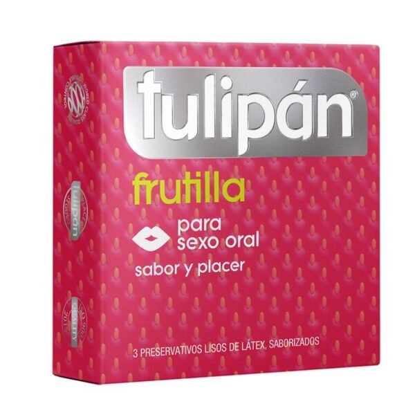 PRESERVATIVO SABOR FRUTILLA TULIPAN X3