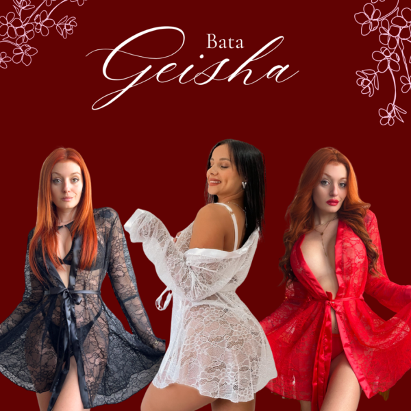 BATA GEISHA encaje ROJO o NEGRO del S al XL